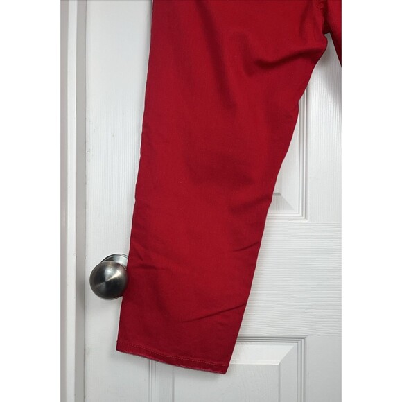 Seven7 Red Capris Women's 12 Crop Pants Clean Flat Front Stretch Summer - Picture 8 of 16